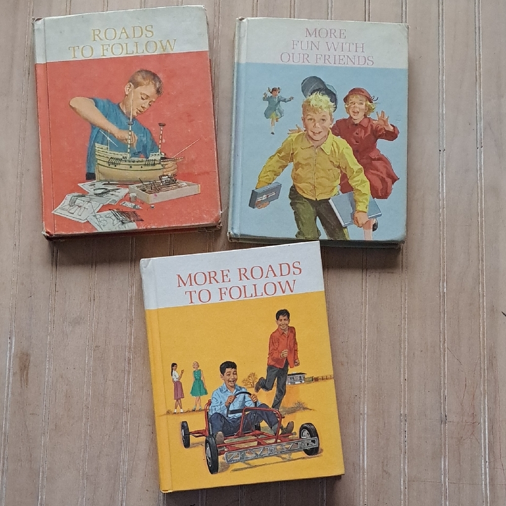 Vintage 1960s School Readers Lot Mid-Century Classroom Books Hardcover